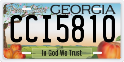 GA license plate CCI5810