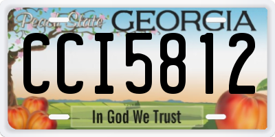 GA license plate CCI5812