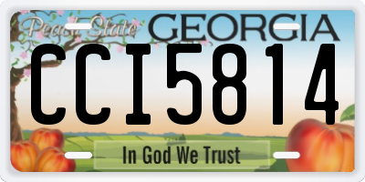 GA license plate CCI5814
