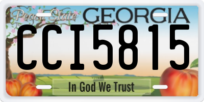 GA license plate CCI5815