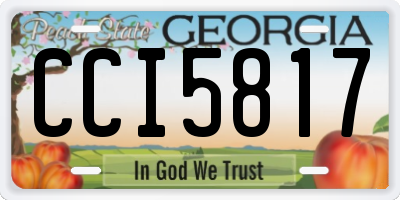 GA license plate CCI5817