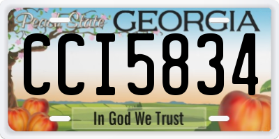 GA license plate CCI5834