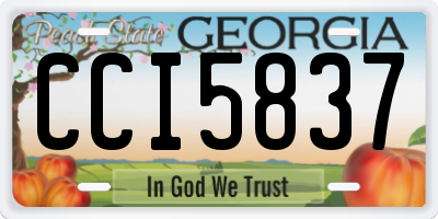 GA license plate CCI5837