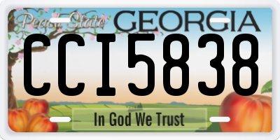GA license plate CCI5838