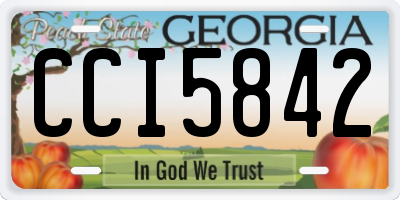 GA license plate CCI5842