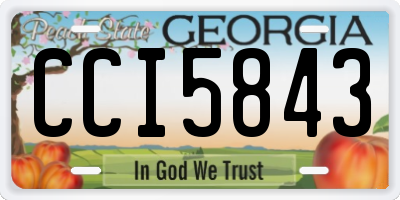 GA license plate CCI5843