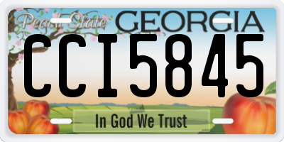 GA license plate CCI5845