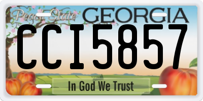 GA license plate CCI5857