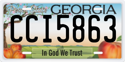 GA license plate CCI5863