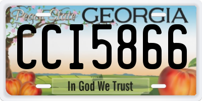 GA license plate CCI5866