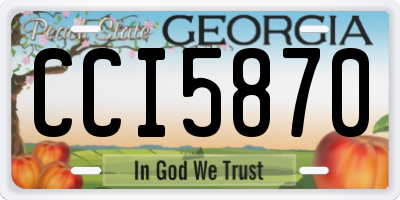 GA license plate CCI5870