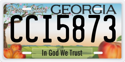 GA license plate CCI5873