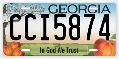 GA license plate CCI5874