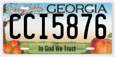 GA license plate CCI5876