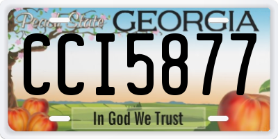 GA license plate CCI5877
