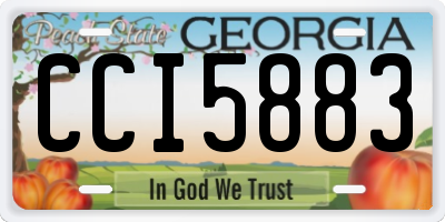 GA license plate CCI5883