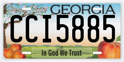 GA license plate CCI5885