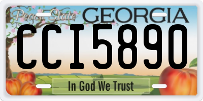 GA license plate CCI5890