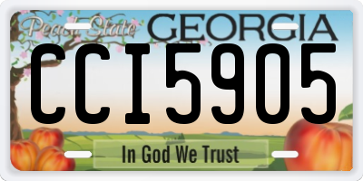 GA license plate CCI5905