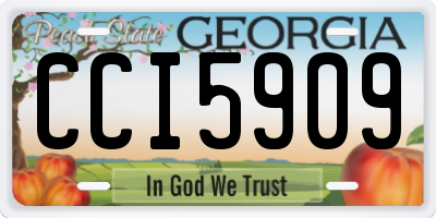 GA license plate CCI5909