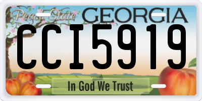GA license plate CCI5919