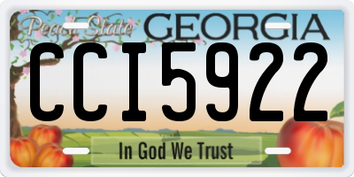 GA license plate CCI5922