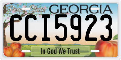 GA license plate CCI5923