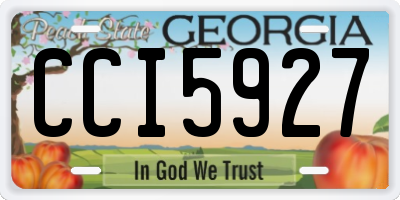 GA license plate CCI5927