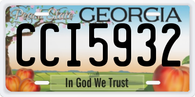 GA license plate CCI5932