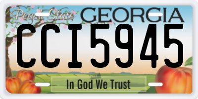 GA license plate CCI5945