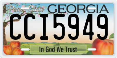 GA license plate CCI5949