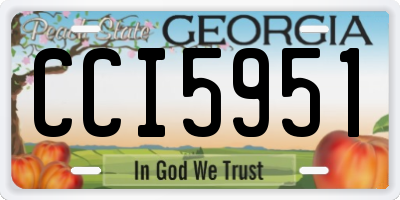 GA license plate CCI5951