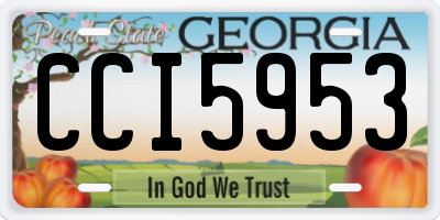 GA license plate CCI5953