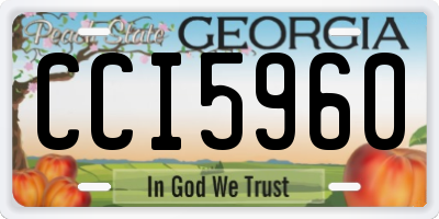 GA license plate CCI5960