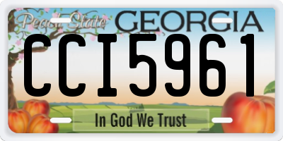 GA license plate CCI5961