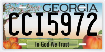 GA license plate CCI5972