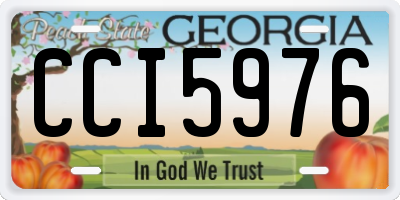GA license plate CCI5976