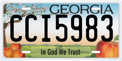 GA license plate CCI5983