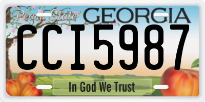 GA license plate CCI5987