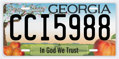GA license plate CCI5988