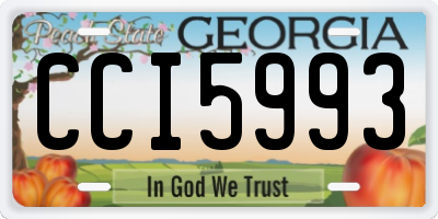 GA license plate CCI5993