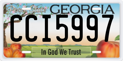 GA license plate CCI5997