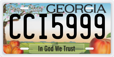 GA license plate CCI5999