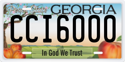 GA license plate CCI6000