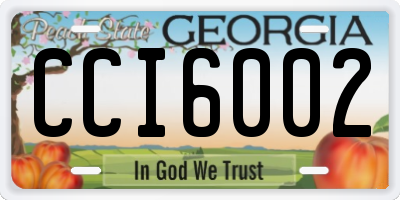 GA license plate CCI6002
