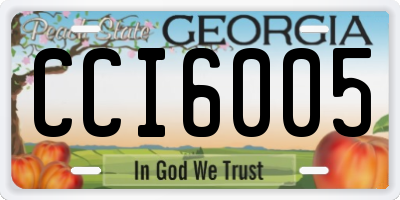 GA license plate CCI6005