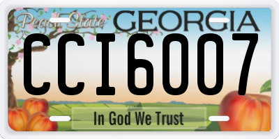 GA license plate CCI6007