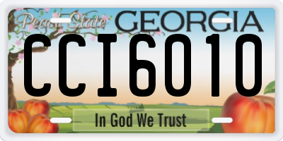 GA license plate CCI6010
