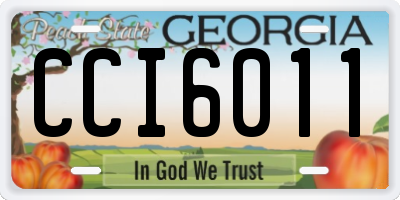GA license plate CCI6011
