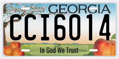 GA license plate CCI6014